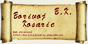 Borivoj Košarić vizit kartica